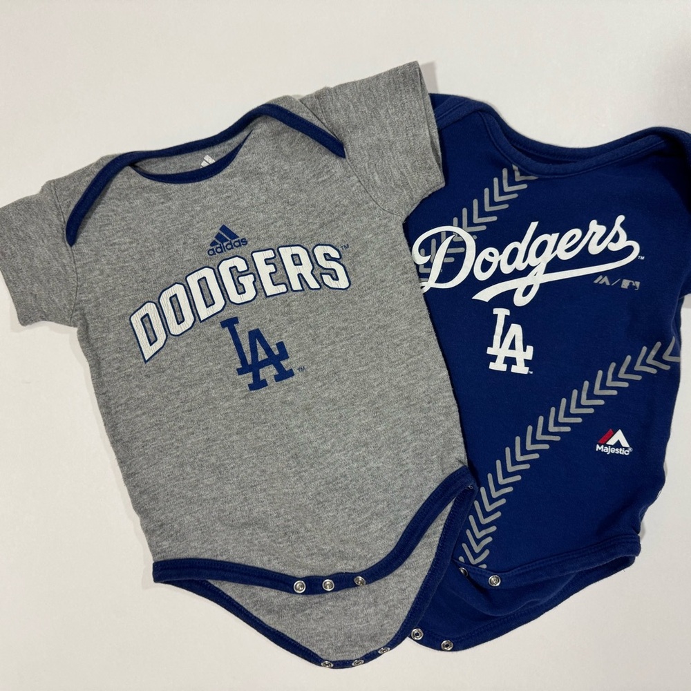 adidas Dodgers Kids Bodysuits in Gray and Navy - Picture 2 of 8